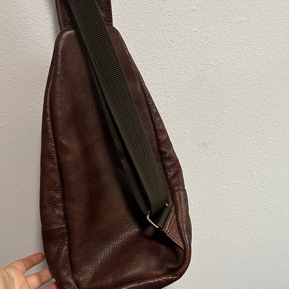 Scully Dark Brown Leather Sling Bag - Picture 8 of 16